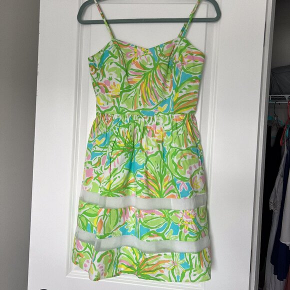 Lilly Pulitzer Fit & Flare Dress Ollie Elephant Ears Print Size 00 - Picture 1 of 9